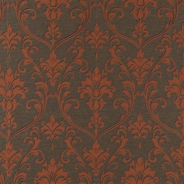 Destiny Burnt Orange FR Damask Woven Jacquard
