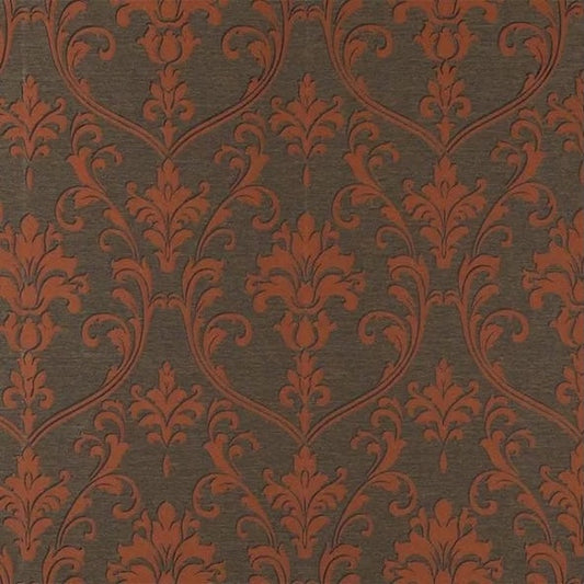 Destiny Burnt Orange FR Damask Woven Jacquard